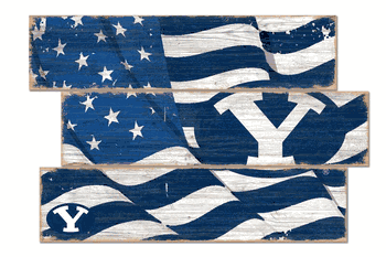 BYU Cougars American Flag 3 Plank