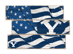 BYU Cougars American Flag 3 Plank