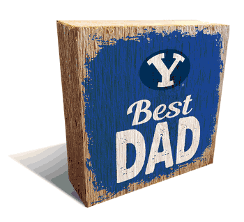 BYU Cougars Best Dad 6x6 Wood Block