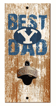 BYU Cougars Best Dad Bottle Opener Wood Sign