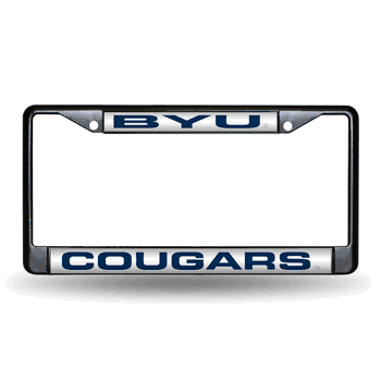 Byu Cougars Black Laser Chrome Frame