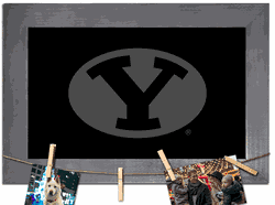 BYU Cougars Blank Chalkboard with frame & clothespins 11x19 Sign