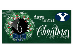 BYU Cougars Chalk Christmas Countdown 6x12 Sign