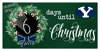 BYU Cougars Chalk Christmas Countdown 6x12 Sign