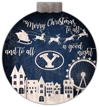 BYU Cougars Christmas Village 12in Wall Art