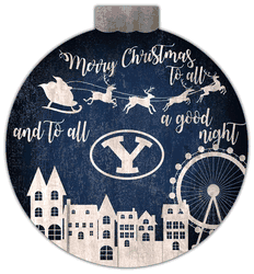 BYU Cougars Christmas Village 12in Wall Art