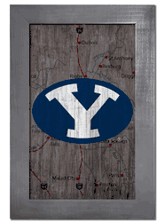 BYU Cougars City Map 11x19 Sign