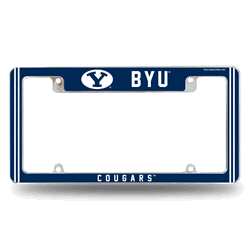 BYU Cougars Classic 12" x 6" Chrome All Over Automotive License Plate Frame