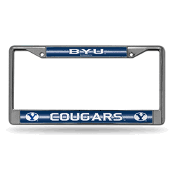 BYU Cougars Classic 12" x 6" Silver Bling Chrome Car/Truck/SUV Auto Accessory