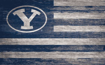 BYU Cougars Distressed Flag 11x19