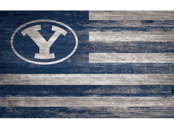 BYU Cougars Distressed Flag 11x19