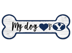 BYU Cougars Dog Bone 6x12 Sign
