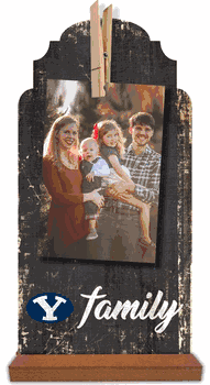 BYU Cougars Family Clothespin 6x12