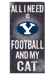 BYU Cougars Football and My Cat 6x12 Sign
