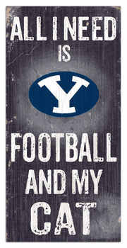 BYU Cougars Football and My Cat 6x12 Sign