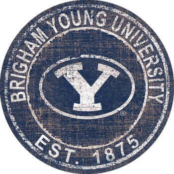BYU Cougars Heritage Logo Round Sign