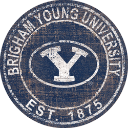 BYU Cougars Heritage Logo Round Sign