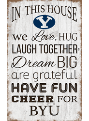 BYU Cougars In This House 11x19 Sign