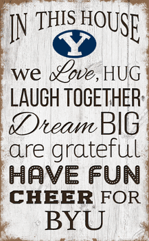 BYU Cougars In This House 11x19 Sign