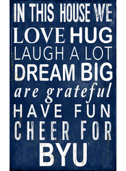 BYU Cougars In This House Sign