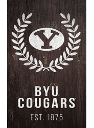 BYU Cougars Laurel Wreath 11x19 Sign