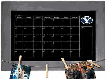 BYU Cougars Monthly Chalkboard with frame & clothespins 11x19 Sign