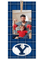BYU Cougars Plaid Clothespin 6x12 Sign