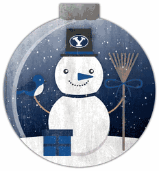 BYU Cougars Snowglobe 12in Wall Art