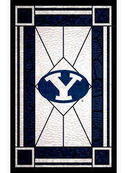 BYU Cougars Stained Glass 11x19 Wood Sign