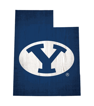 BYU Cougars Team Color Logo State Sign