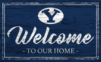 BYU Cougars Team Color Welcome 11x19 Sign