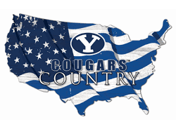 BYU Cougars USA Shape Flag Cutout