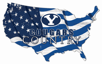 BYU Cougars USA Shape Flag Cutout