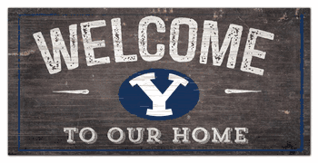BYU Cougars Welcome Distressed 6 x 12