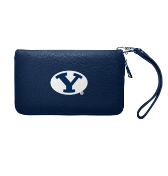 BYU Cougars Zip Organizer Wallet Pebble Navy