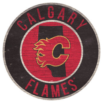 Calgary Flames 12in. Circle w/State Sign