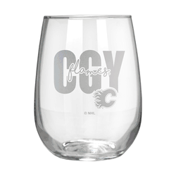 Calgary Flames 17oz Stemmless Wine Glass