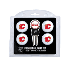 Calgary Flames 4 Ball Gift Set + Divot Tool & Marker