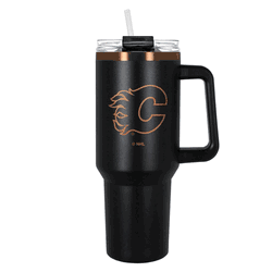 Calgary Flames 40oz Black and Copper Colossus Travel Mug with Straw
