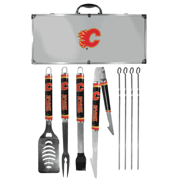 Calgary Flames 8 pc Logo BBQ Set