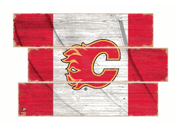Calgary Flames American Flag 3 Plank