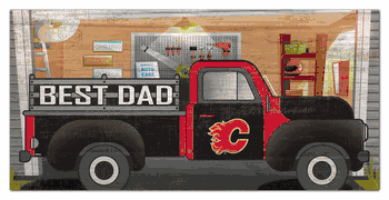 Calgary Flames Best Dad Truck 6x12 Sign
