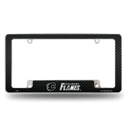 Calgary Flames Black 12" x 6" Chrome All Over Automotive License Plate Frame