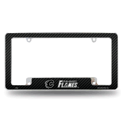 Calgary Flames Black 12" x 6" Chrome All Over Automotive License Plate Frame for Car/Truck/SUV