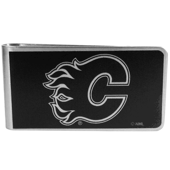 Calgary Flames Black and Steel Money Clip