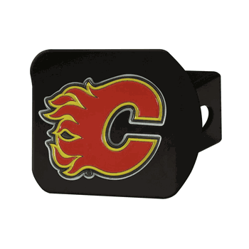 Calgary Flames Black Metal Hitch Cover - 3D Color Emblem