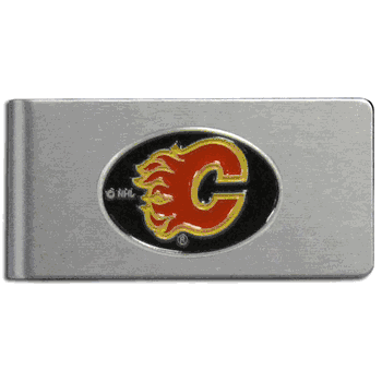 Calgary Flames Brushed Metal Money Clip