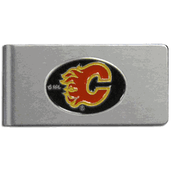 Calgary Flames Brushed Metal Money Clip
