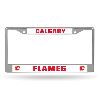 Calgary Flames Standard Chrome Frame with Plastic Inserts 12