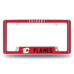 Calgary Flames Classic 12" x 6" Chrome All Over Automotive License Plate Frame